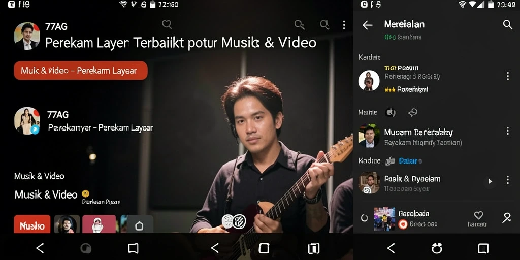 Tampilan antarmuka aplikasi Perekam Layar 77AG yang sederhana dan efektif.