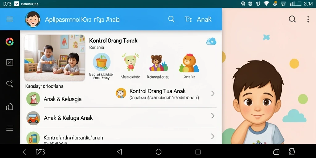 Antarmuka D73 yang intuitif dan mudah digunakan untuk kontrol orang tua.