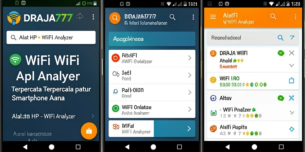 Antarmuka DRAJA777 yang menampilkan analisis jaringan WiFi secara real-time.