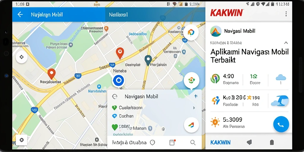 Tampilan antarmuka KAKWIN yang memudahkan navigasi mobil.