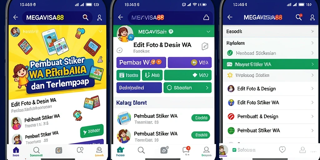 Antarmuka MEGAVISA88 yang mudah digunakan untuk Pembuat Stiker WA.