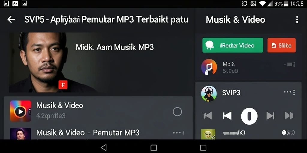 Antarmuka SVIP5 menampilkan fungsi Pemutar MP3 yang sederhana dan elegan.