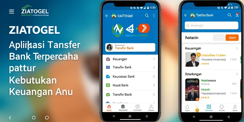 Antarmuka ZIATOGEL yang bersih dan fungsional untuk Transfer Bank.