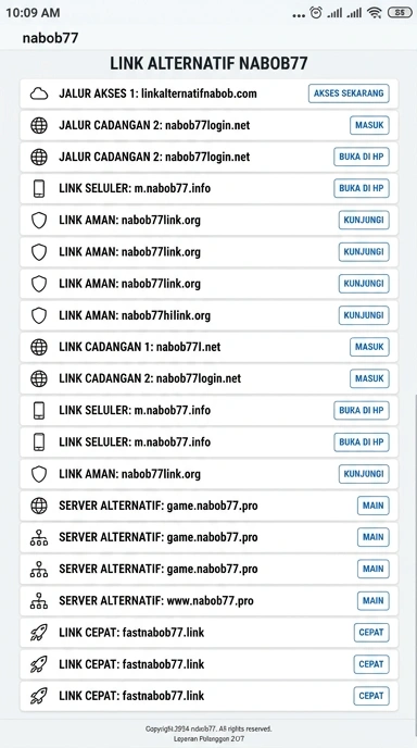 Link Alternatif Nabob77 untuk Pengguna Android
